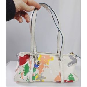 Dooney and Bourke Cream and Paint splattered bag